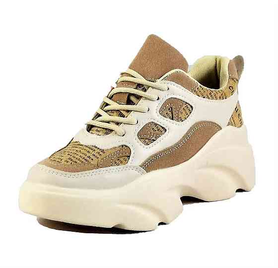 .Кроссовки Женские Бежевые На Высокой Подошве Танкетке Платформе (размеры: 36) - 37-2 Днепр