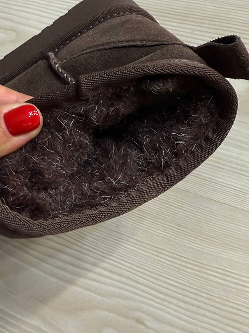 Угги женские Hengji 25-7 натуральная замша короткие на высокой подошве коричневые, 40, 25 см Киев - изображение 3