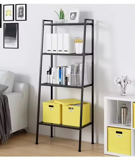 Стеллаж полка напольная на 3 яруса металлическая цвет черный высота 150 см Каменец-Подольский - изображение 3