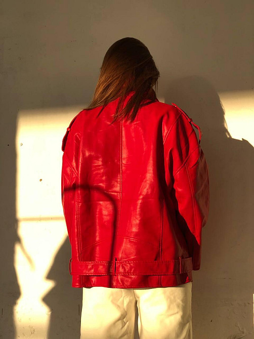 Женская куртка оверсайз Красный S Харьков - изображение 4