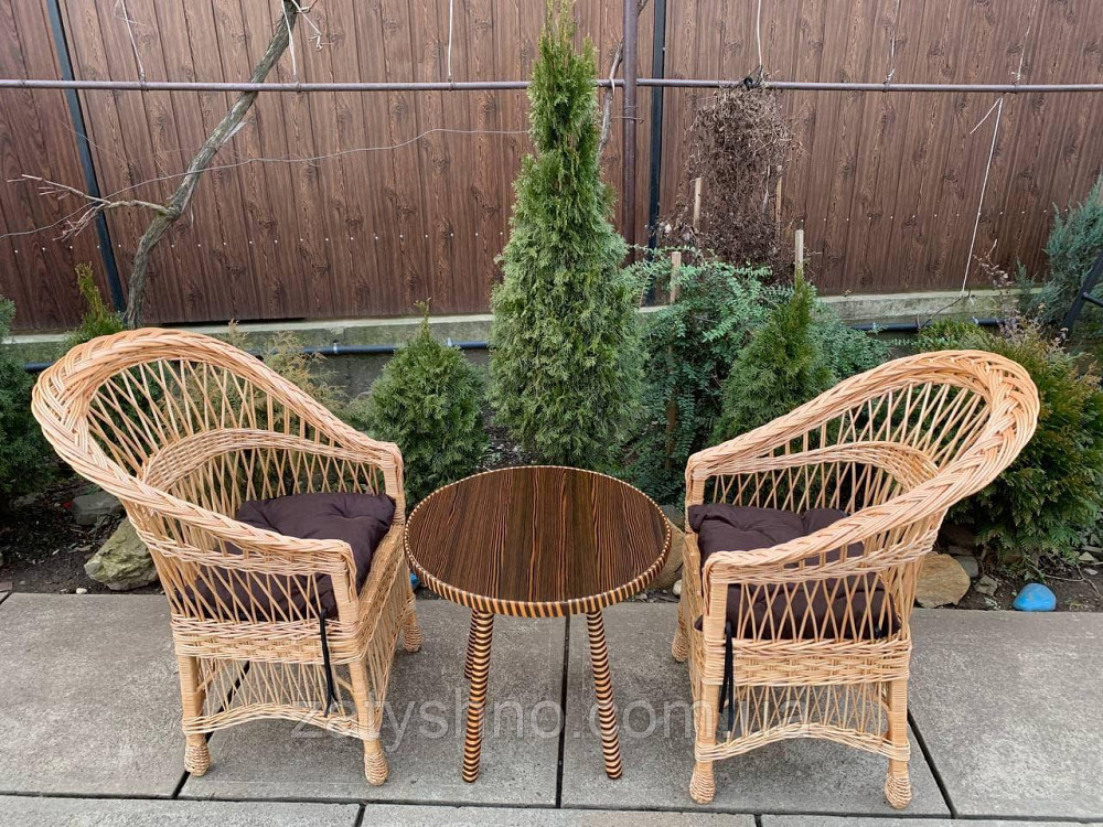 Плетеная мебель с подушками для сидений Киев - изображение 3
