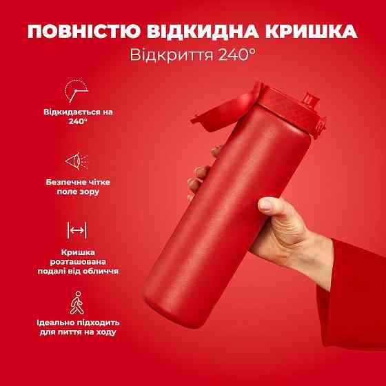 Пляшка для води металева вакуумна ION8 920 мл. Vacuum Insulated, Red Каменское