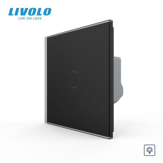 LIVOLO Сенсорний диммер 1 сенсор LIVOLO чорний матове скло Коломыя