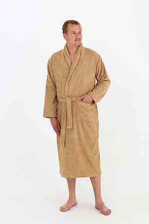 Мужской махровый халат Ideal Textile L бежевый (56860513) Черновцы