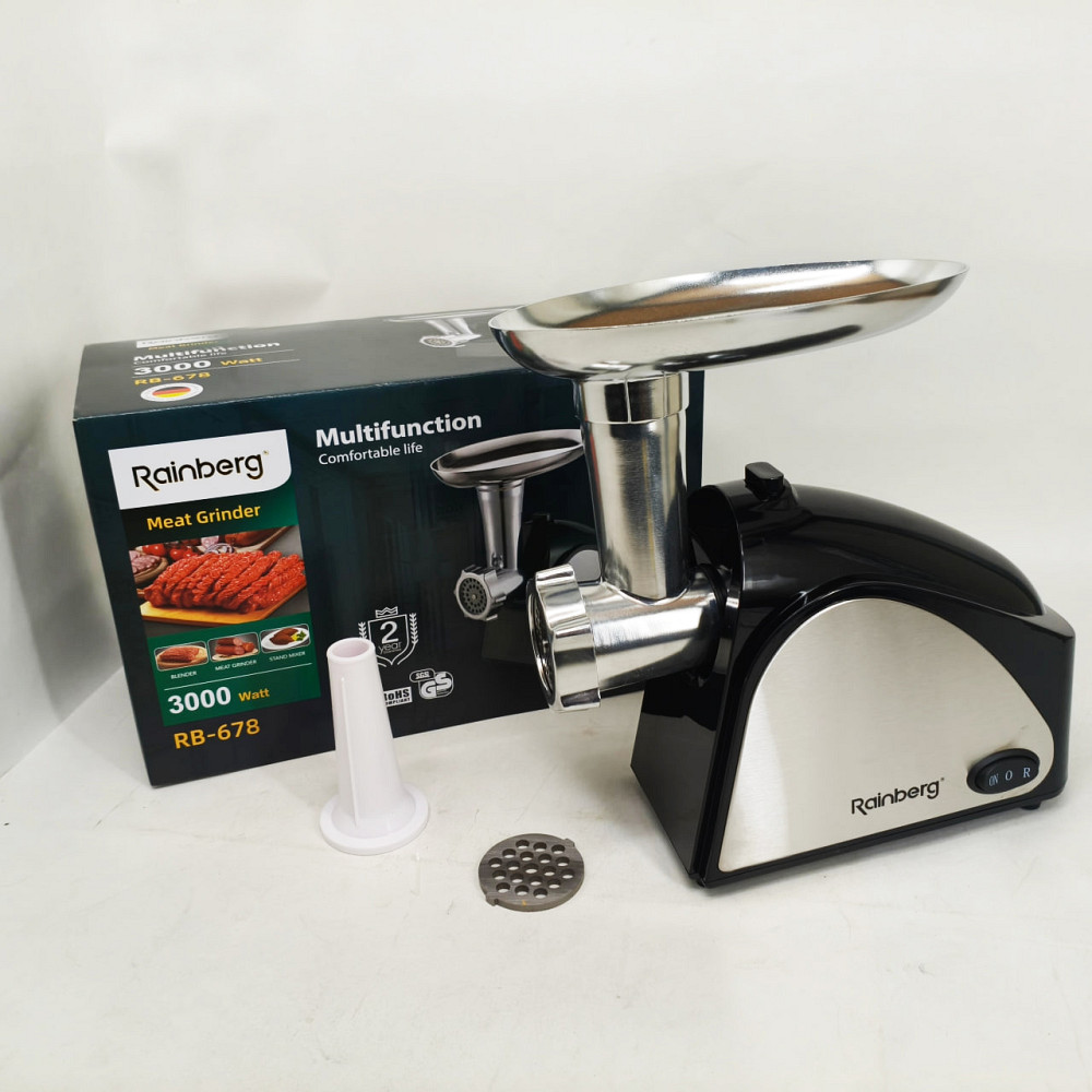 Электрическая мясорубка Rainberg RB-678 3000Вт с насадкой для колбас шнековая электромясорубка GV-31 Львов - изображение 17