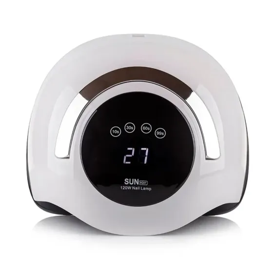 Лампа для маникюра SUN BQ-5T 120Вт UV+LED, Белая/Ультрафиолетовая лампа для сушки ногтей с ручкой и дисплеем Киев