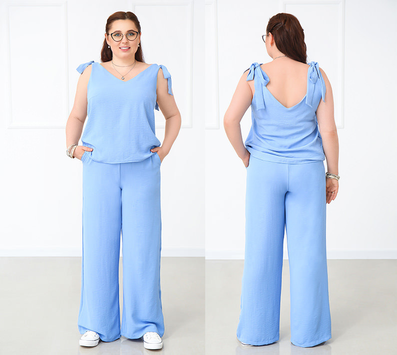 Летний женский костюм с широкими брюками Ясмин батал Киев - изображение 6