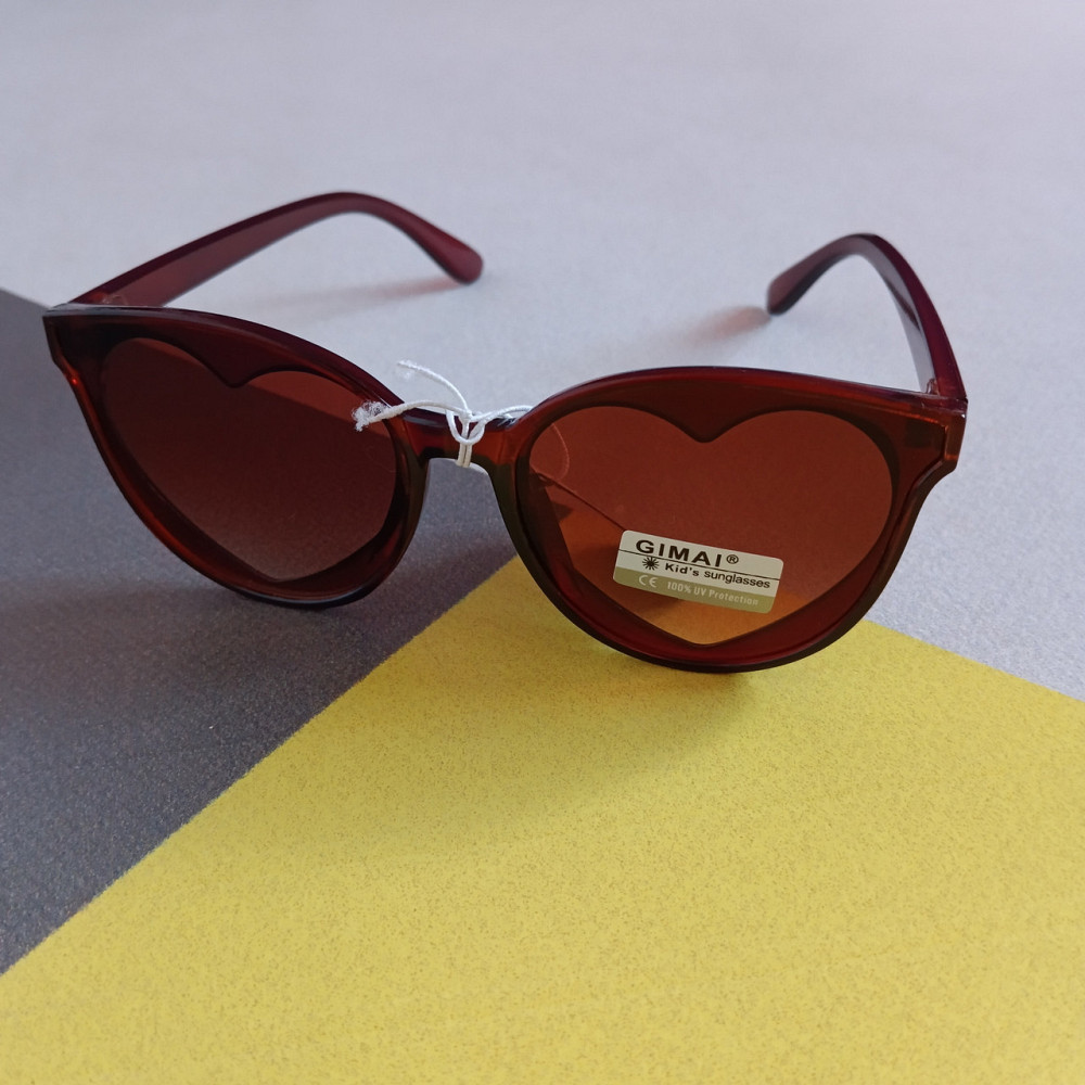 Детские очки солнцезащитные коричневые с сердечком Киев - изображение 2