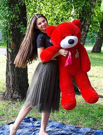 М'яка  іграшка подарунок на 8 березня плюшевий ведмедик Рафаель 120 см Червоний Тернопіль