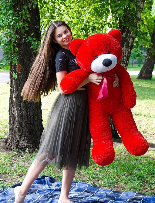 М'яка  іграшка подарунок на 8 березня плюшевий ведмедик Рафаель 120 см Червоний Тернопіль - фото 1