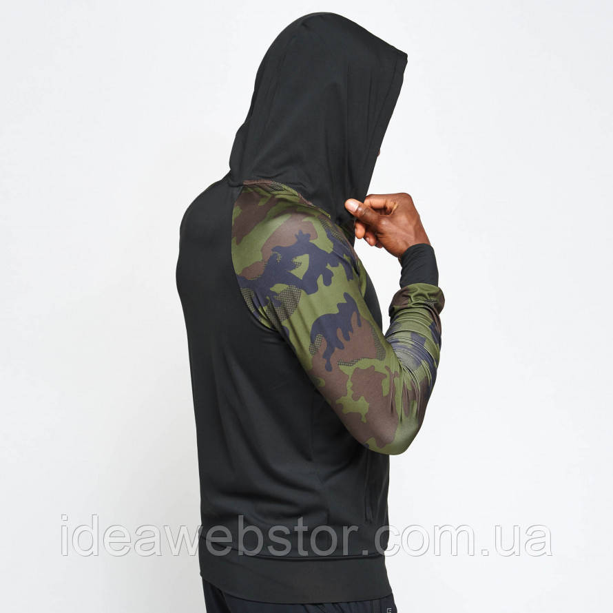 Спортивна кофта чоловіча Leone CAMO чорно-сіра з капюшоном на блискавці зі 100% поліестеру для тренувань спорту L Київ - фото 14