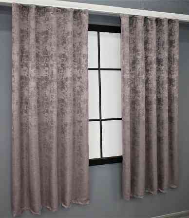 Комплект штор коротких VR-Textil Жаккард Sultan YL № 1210ш Серо-пудровый 130х170 см 2 шт (35-0073) Киев