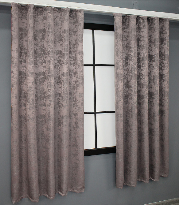 Комплект штор коротких VR-Textil Жаккард Sultan YL № 1210ш Серо-пудровый 130х170 см 2 шт (35-0073) Киев - изображение 4