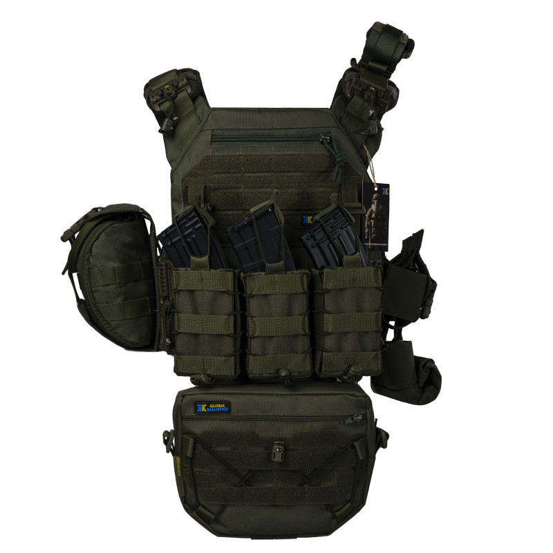 Плитоноска тактична Warmor Gen.3 Pro Max зі швидким скиданням з підсумками (Оливковий) Вінниця - фото 3