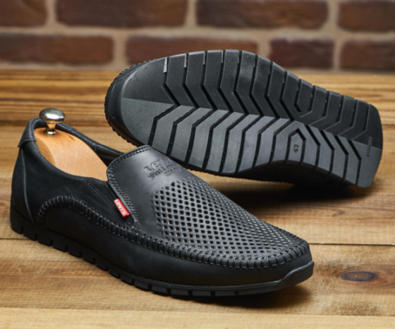 Літні шкіряні туфлі-макасини чорні Харків