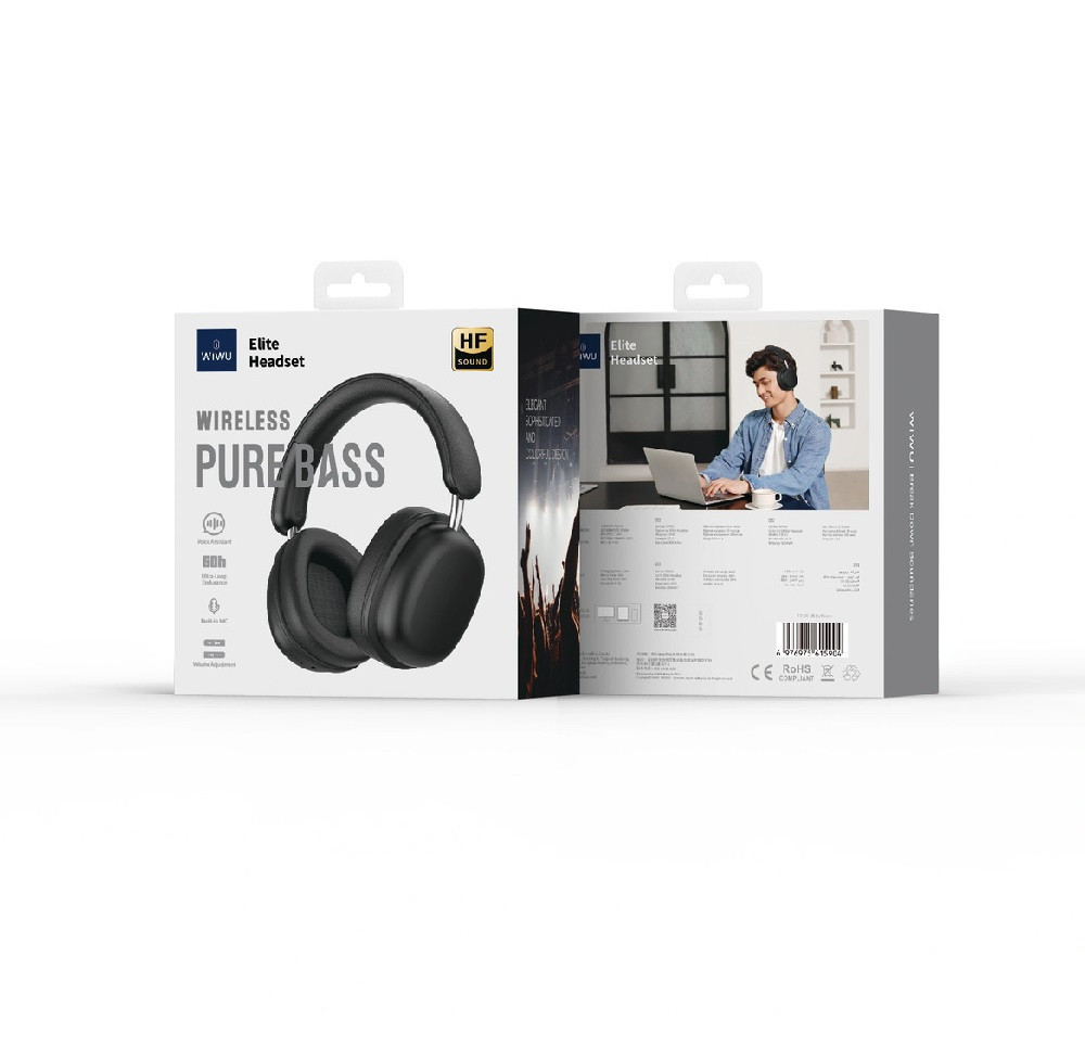 Бездротові накладні навушники WIWU Elite Headset TD-05 Black Одеса - фото 2