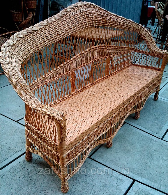 Диван плетений великий натурального кольору Київ - фото 2