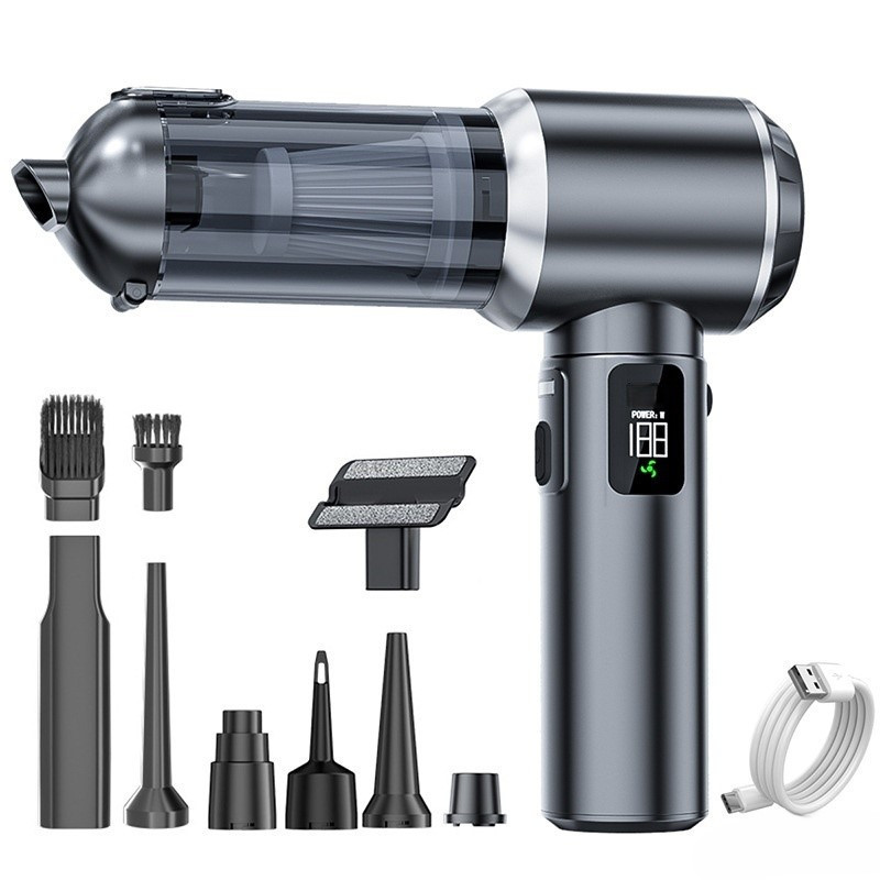 Автомобільний мініпилосос 4 в 1 акумуляторний 6000 мА·год бездротовий Чорний HP-11-6703BB Коломыя - изображение 1