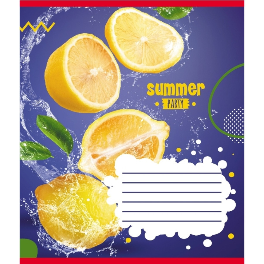 Зошит учнівський "Фрукти у воді" 024-550016K-1 в клітинку, 24 аркуші Вінниця - фото 1