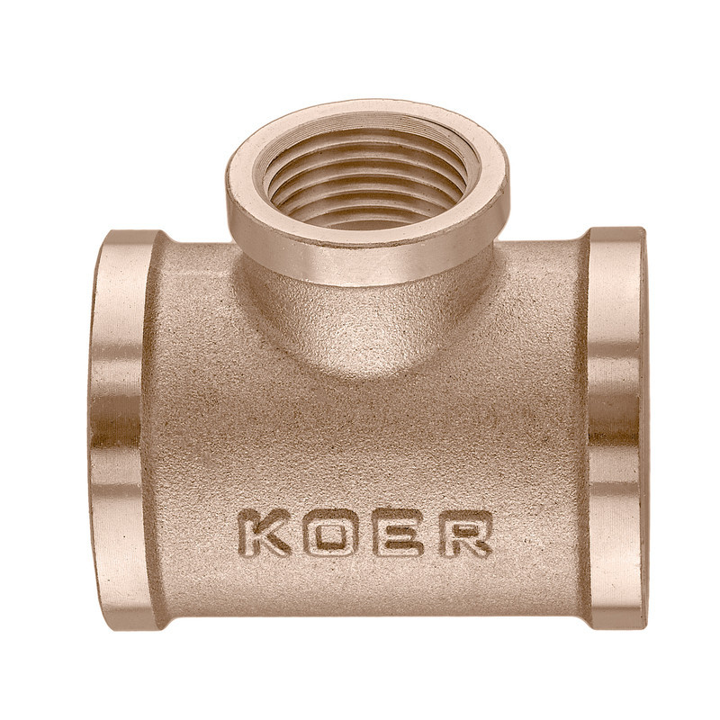 Трійник редукційний Koer KF.T100610F.WN - 1"х1/2"х1" FFF без нікелю (MX1530) Київ - фото 2