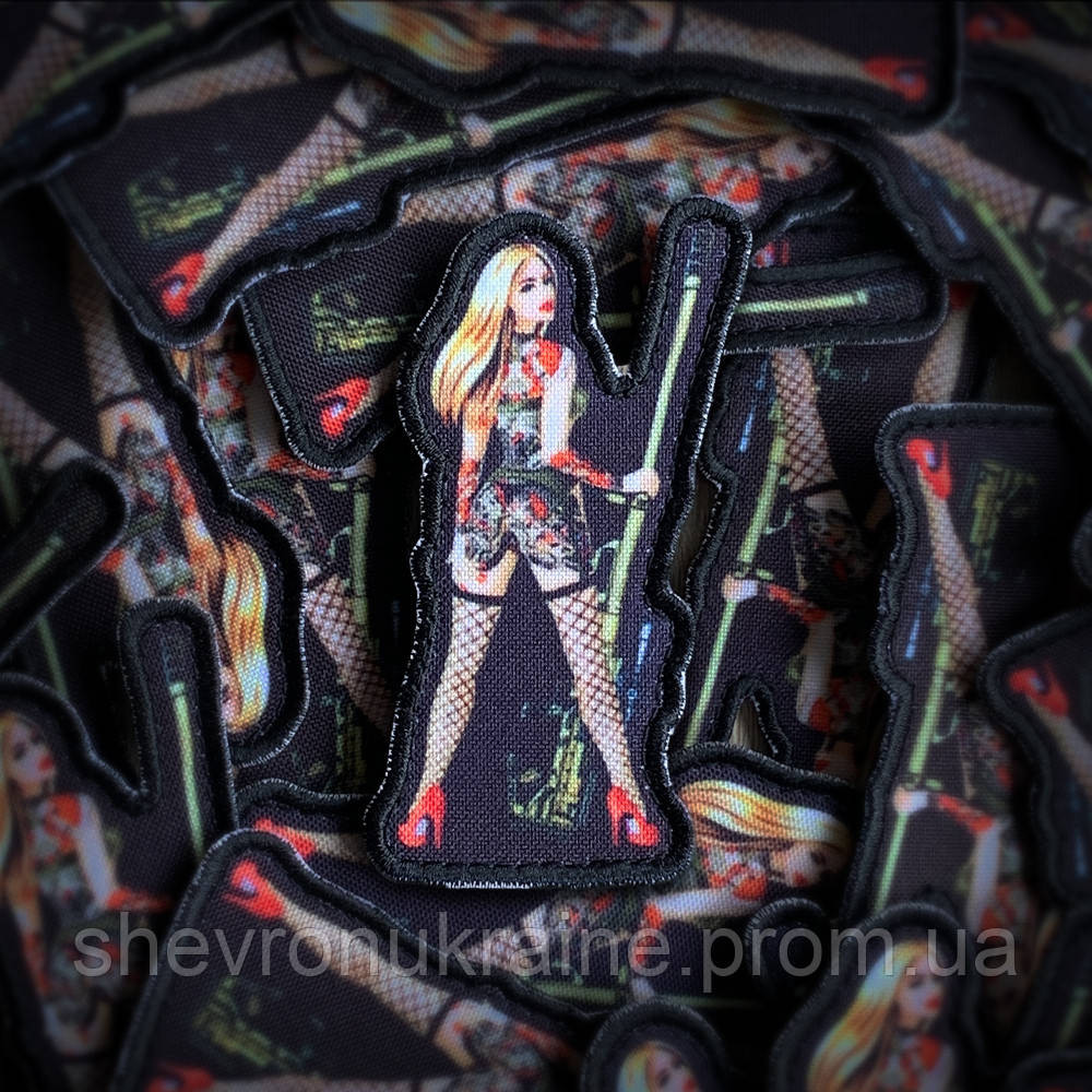 Печатный шеврон Девушка снайпер (Форма контурная. На липучке) Размер 9x5см Киев - изображение 1