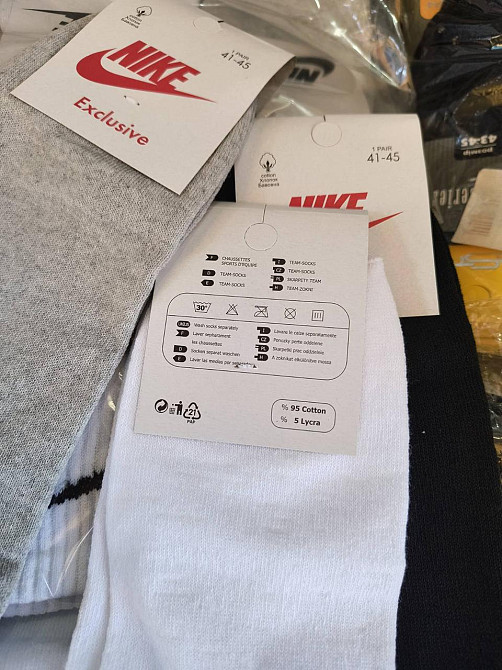 Мужские спортивные носки средние по высоте (12 шт. Бел. Чер. Сер). Nike носки хлопок. Размер 41-45 Киев - изображение 3