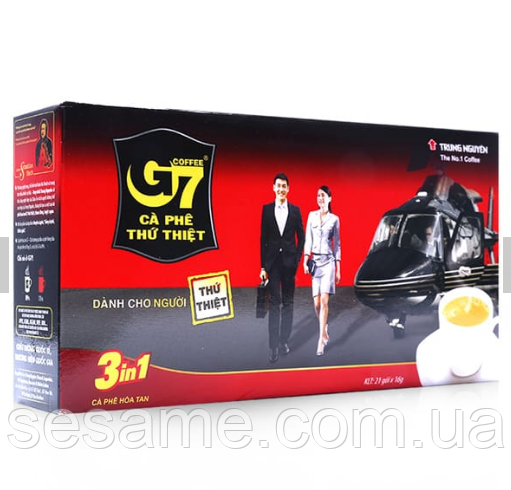 Вьетнамский растворимый кофе 3в1 с сахаром и сливками G7 Trung Nguen Original, 21 пак Харьков - изображение 1