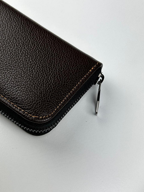 Шкіряний клатч-гаманець із натуральної зернистої шкіри SV003 (Коричневий) Суми - фото 3