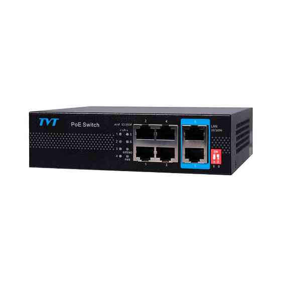 PoE-комутатор 6-портовий TVT TD-B2204S1-PEU з 4 портами PoE (77-00385) Київ