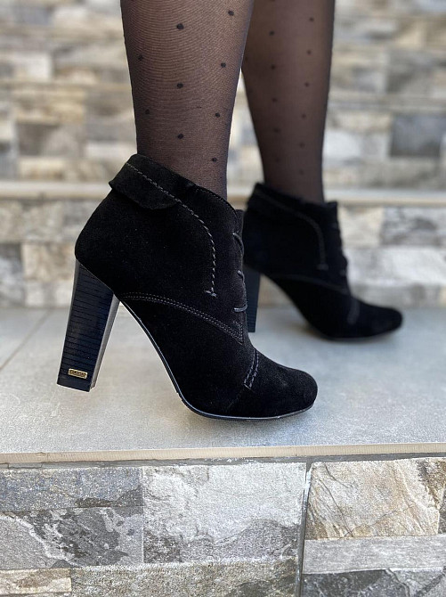 Жіночі черевики YDG модель 603 чорні натуральна замша каблук 9 см розмір 37р. (1045) Коломия - фото 6