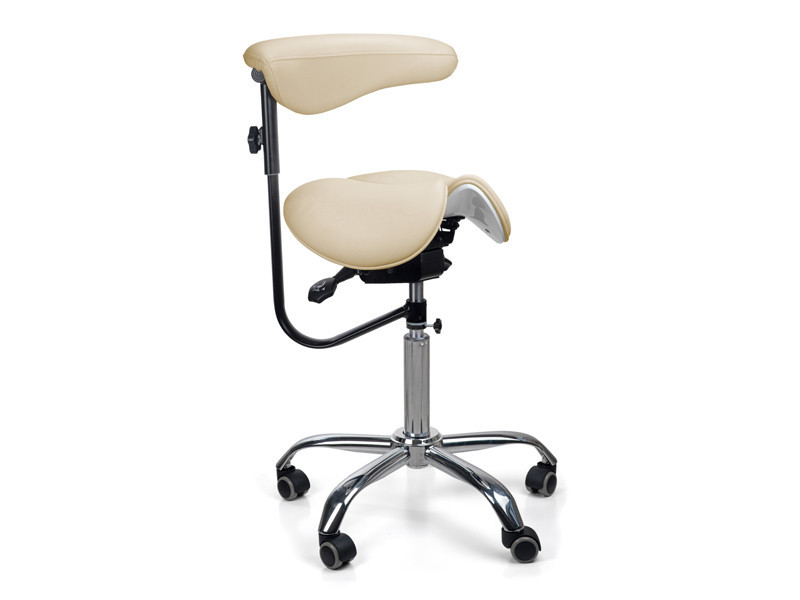 Стул-седло для мастера 8016-2, со спинкой, раздельное сиденье, 3 регулировки Бежевый Киев - изображение 1