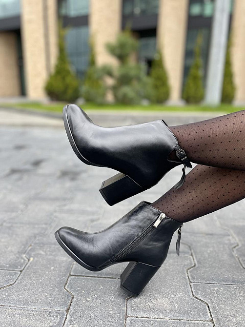 Stepter Черевики жіночі STEPTER чорні натуральна шкіра каблук 8 см 36/40 (6407) Коломия - фото 4