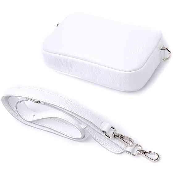 Універсальна класична сумка крос-боді з натуральної шкіри Shvigel 22840 Біла Київ