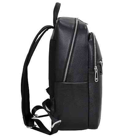 Чоловічий шкіряний рюкзак для подорожей чорний Киев