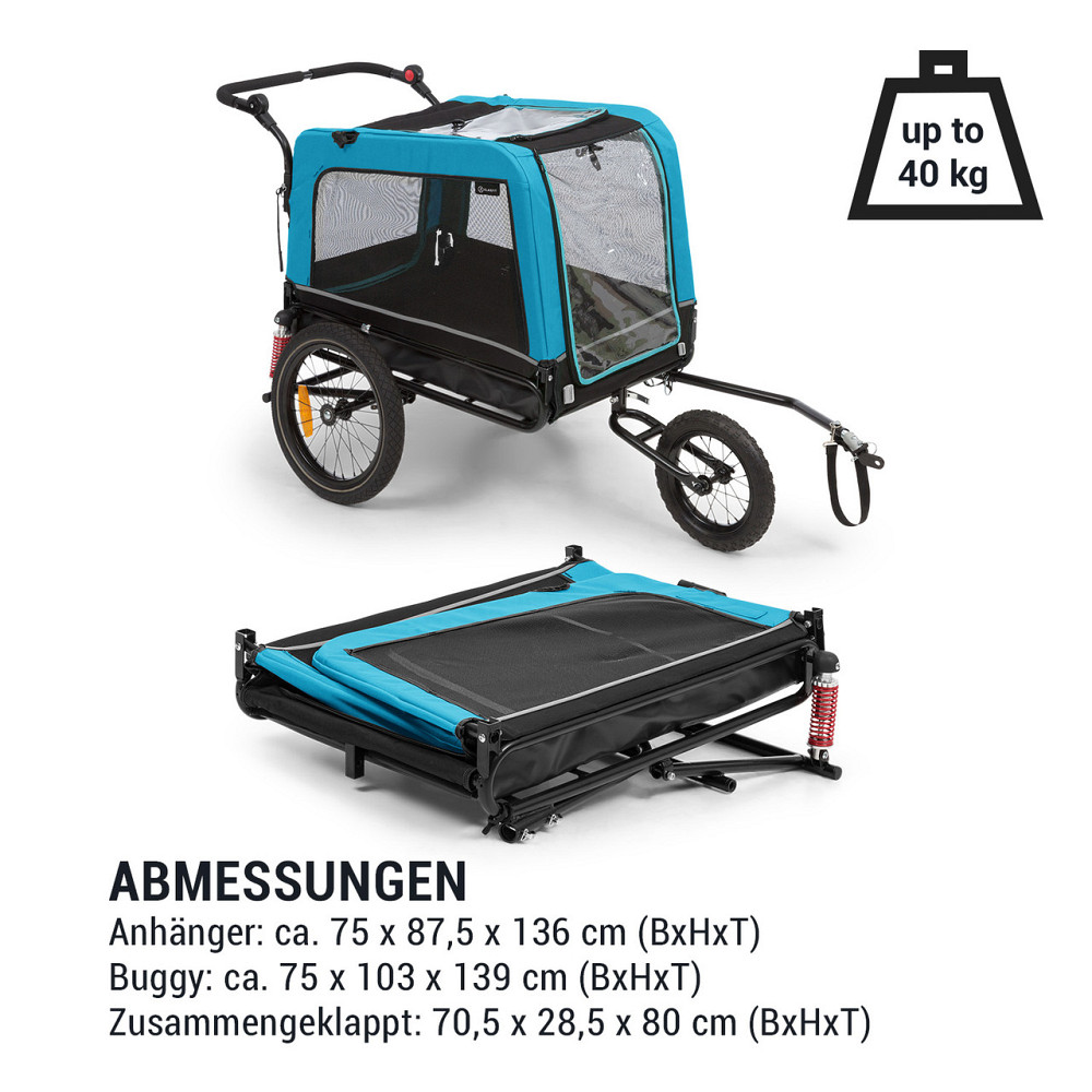 Husky Vario Прицеп для перевозки собак 2-в-1 Багги для собак около 240 л 600D Синий Оксфорд Синий (Германия, Ровно - изображение 7