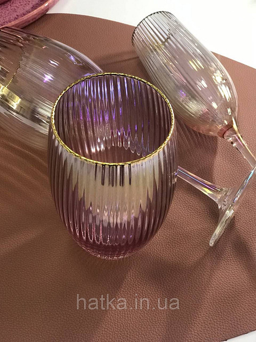 Стакан "Оптик-голд" 625 мл рожевим фіолетовим переливом Київ - фото 6