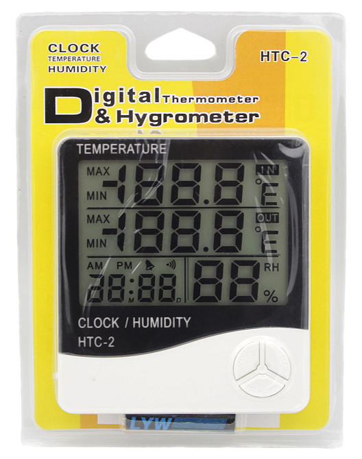 Термометр с гигрометром Цифровой HTC-2 с выносным датчиком температуры Днепр - изображение 2
