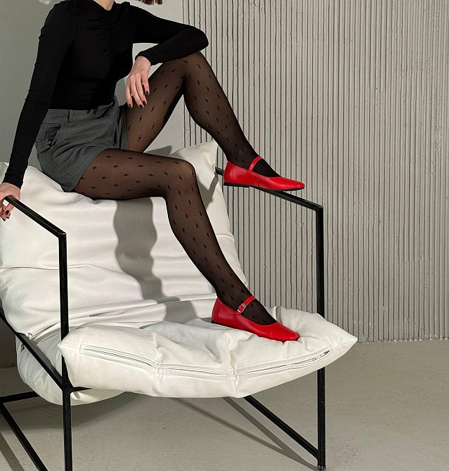 Балетки жіночі VIFEST червоні шкіра лакована 36-41р. (5460) Коломия - фото 3