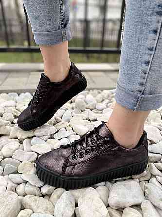 Linix Стильні кеди жіночі бронзові весна-осінь зі штучної шкіри з напиленням Linix р. 37-38 38 Коломыя