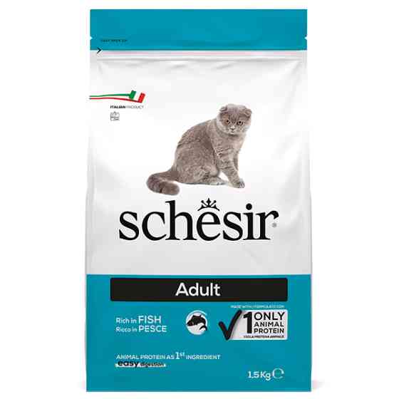 Schesir Cat Adult Fish ШЕЗІР ДОРОСЛИЙ РИБА сухий монопротеїновий корм для котів Київ