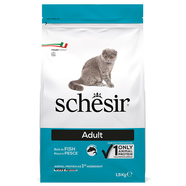 Schesir Cat Adult Fish ШЕЗІР ДОРОСЛИЙ РИБА сухий монопротеїновий корм для котів Київ - фото 1