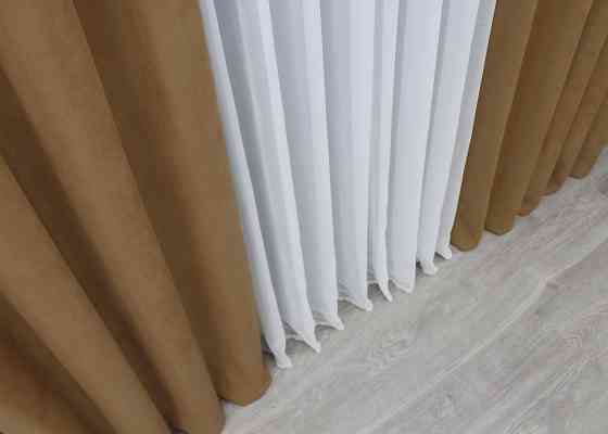 Шторная ткань нубук однотонный, Турция, цвет светло-коричневый 1523ш Киев