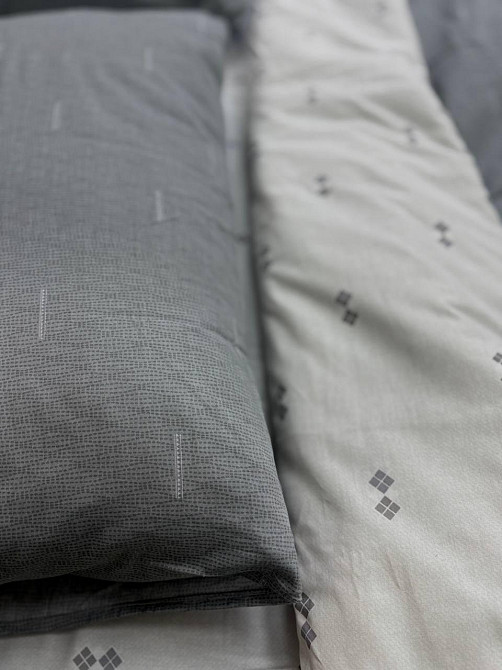 Ecotton Комплект постільної білизни Ecotton полуторний 150х215 см сіра Полоса 21205 Коломыя - изображение 2