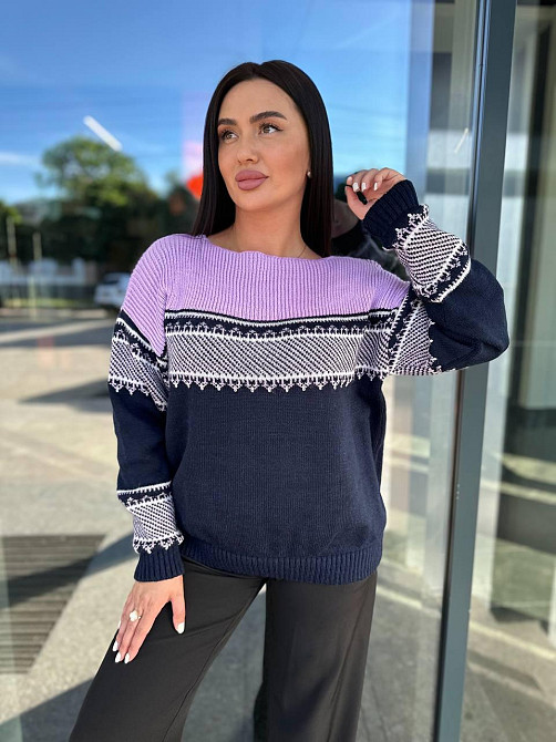 Жіночий модний светр триколірний 44-58р Київ - фото 8