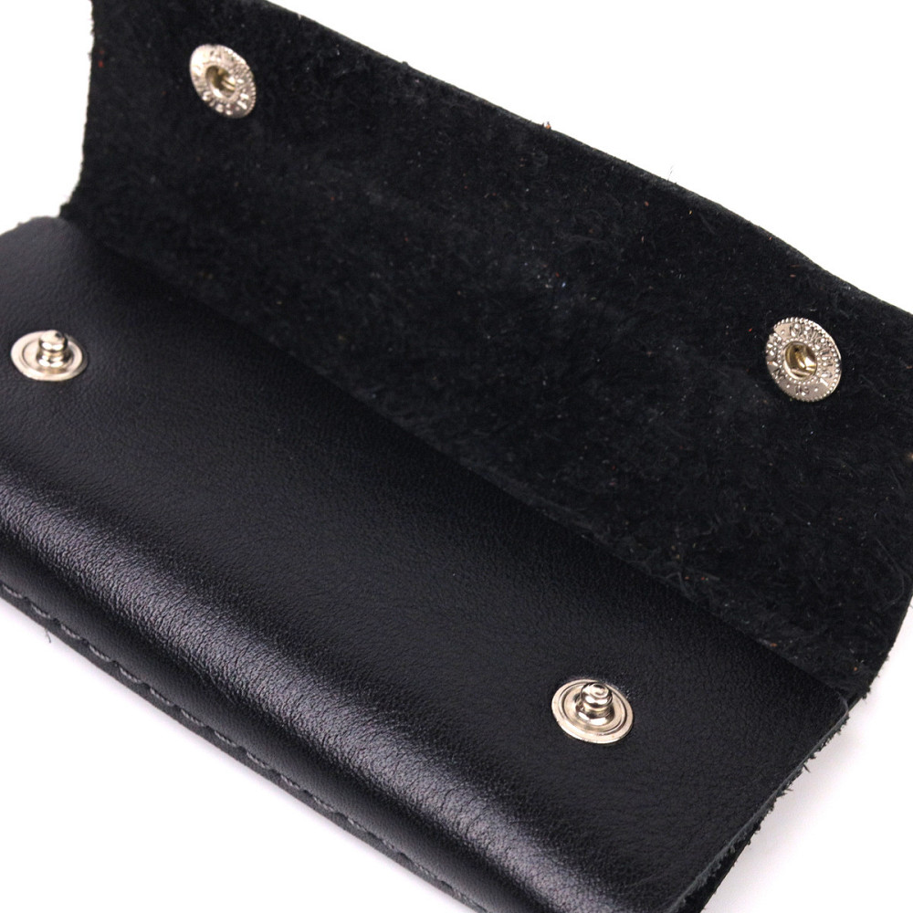 Практична ключниця у глянцевій шкірі Чорна (GRANDE PELLE) Київ - фото 9