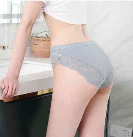 Трусы женские с кружевом 3 штуки 46 черный розовый хаки Киев