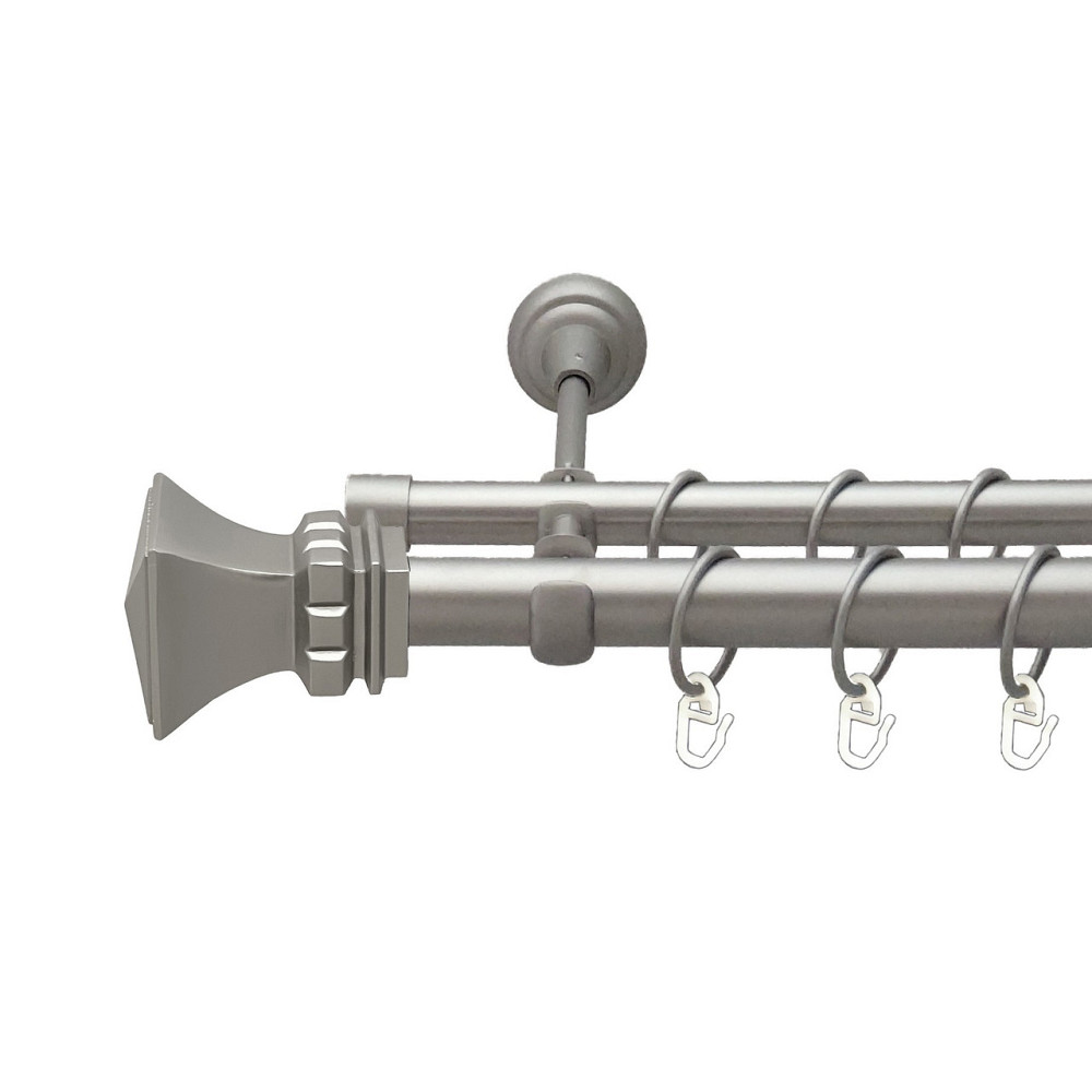 Карниз Orvit Емпорія металевий дворядний відкритий гладка труба кільце металеве Сатин 25\19 мм 300 см Львов - изображение 1