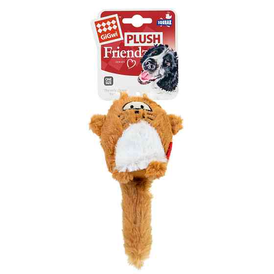 Игрушка для собак Лиса с большой пищалкой GiGwi Plush Friendz, плюш, искусственный мех, 18 см Киев