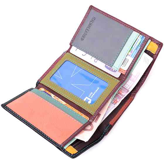 Вместительный женский кошелек из качественной натуральной кожи ST Leather 19463 Разноцветный Киев