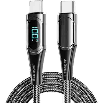 Дата кабель USB-C to USB-C 2.0m 100W Digital Display black Essager (ES-XCTT1-YDA01) Винница